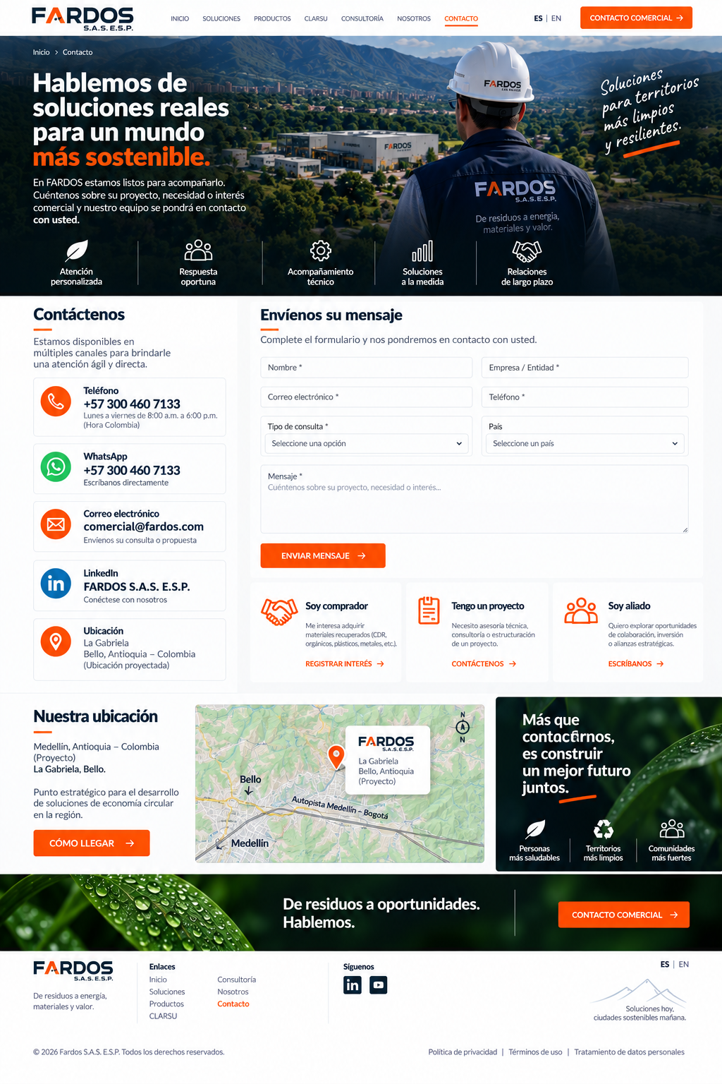 Contacto y soluciones de Fardos